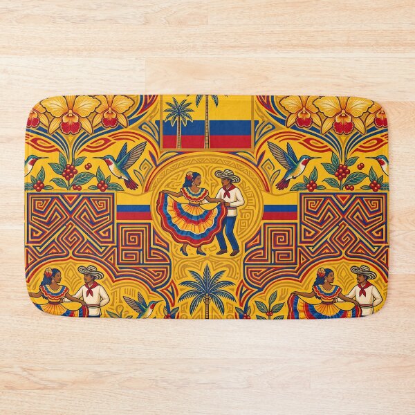 Item preview, Emeralds Vibrant Colombian Folk Art Tropical Floral Pattern designed and sold by ART ATTACK ZONE.