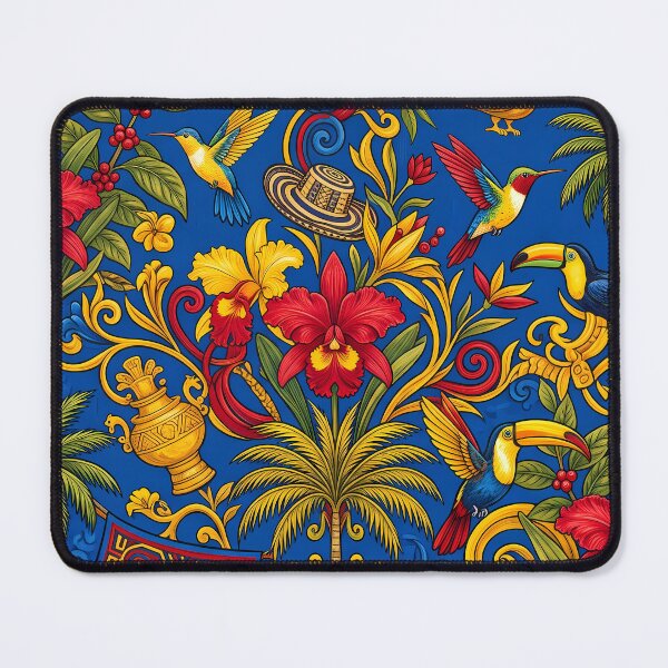 Item preview, Salsa Vibrant Colombian Folk Art Tropical Floral Pattern designed and sold by ART ATTACK ZONE.