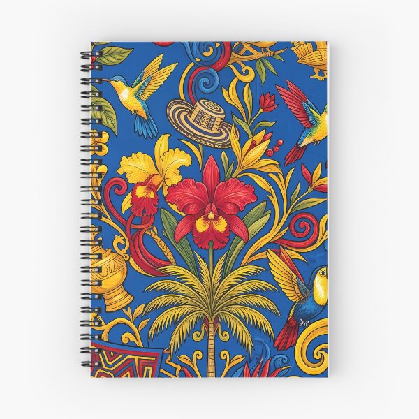 Item preview, Salsa Vibrant Colombian Folk Art Tropical Floral Pattern designed and sold by ART ATTACK ZONE.