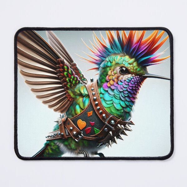 Item preview, Punk Hummingbird Portrait designed and sold by flarble.
