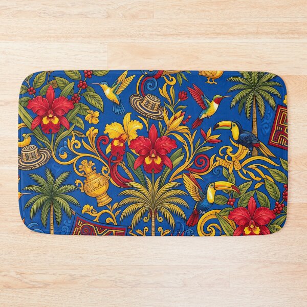 Item preview, Salsa Vibrant Colombian Folk Art Tropical Floral Pattern designed and sold by ART ATTACK ZONE.