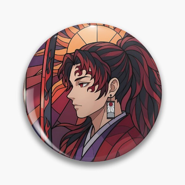 Item preview, Yoriichi Tsugikuni Demon Slayer Sunlit Crimson Stained Glass designed and sold by mildaclairmo.