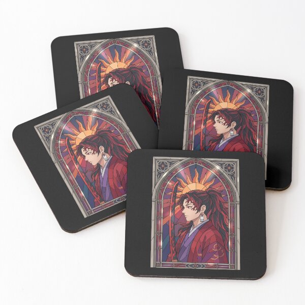 Item preview, Yoriichi Tsugikuni Demon Slayer Sunlit Crimson Stained Glass designed and sold by mildaclairmo.