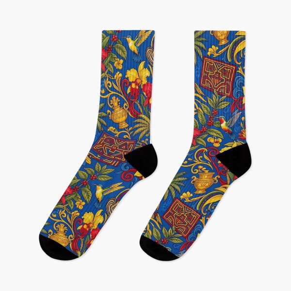 Item preview, Salsa Vibrant Colombian Folk Art Tropical Floral Pattern designed and sold by ART ATTACK ZONE.