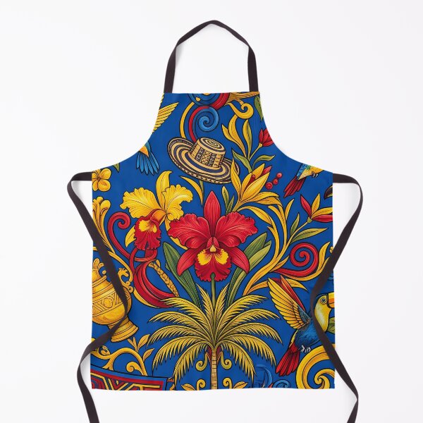 Item preview, Salsa Vibrant Colombian Folk Art Tropical Floral Pattern designed and sold by ART ATTACK ZONE.