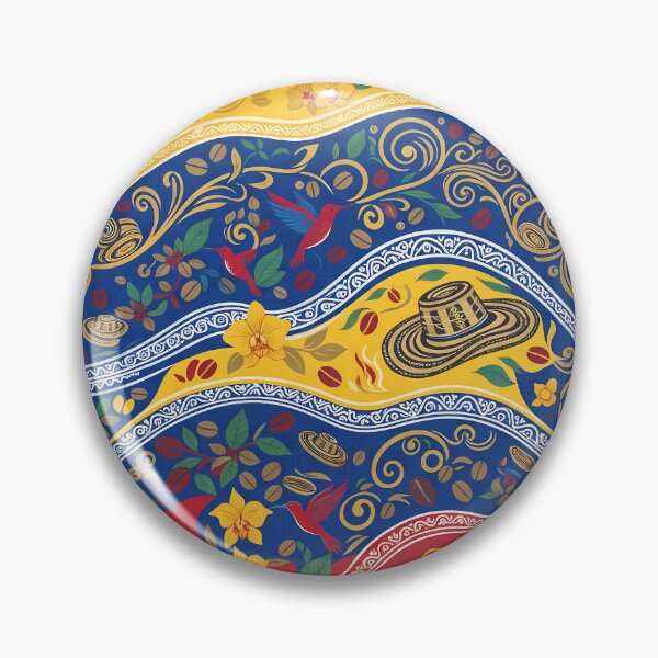 Item preview, Andes Vibrant Colombian Folk Art Tropical Floral Pattern designed and sold by ART ATTACK ZONE.