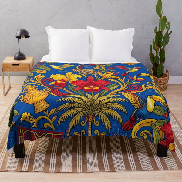 Item preview, Salsa Vibrant Colombian Folk Art Tropical Floral Pattern designed and sold by ART ATTACK ZONE.