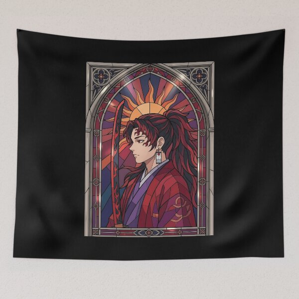 Item preview, Yoriichi Tsugikuni Demon Slayer Sunlit Crimson Stained Glass designed and sold by mildaclairmo.