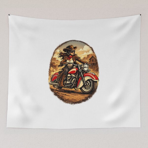 Item preview, Western Cowgirl on Classic harley designed and sold by TorqueTheoryLab.