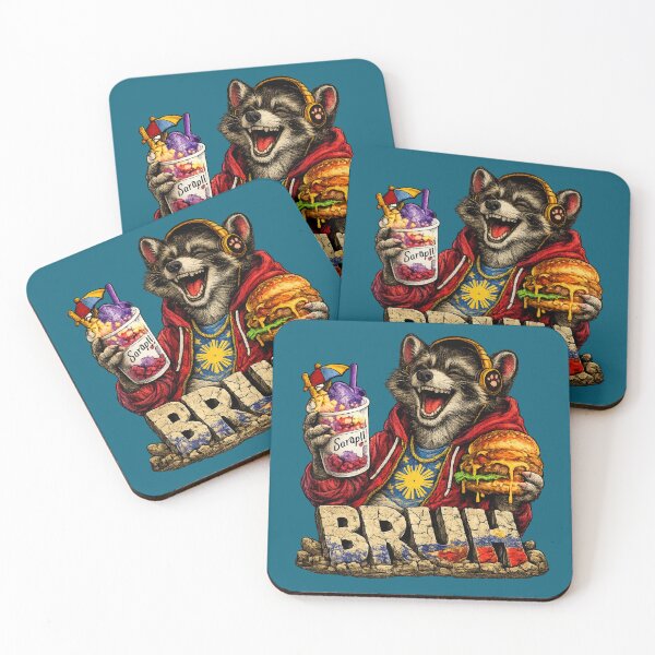 Item preview, "BRUH" Filipino Raccoon - Halo Halo and Burger! designed and sold by FlipFlopTeesCo.