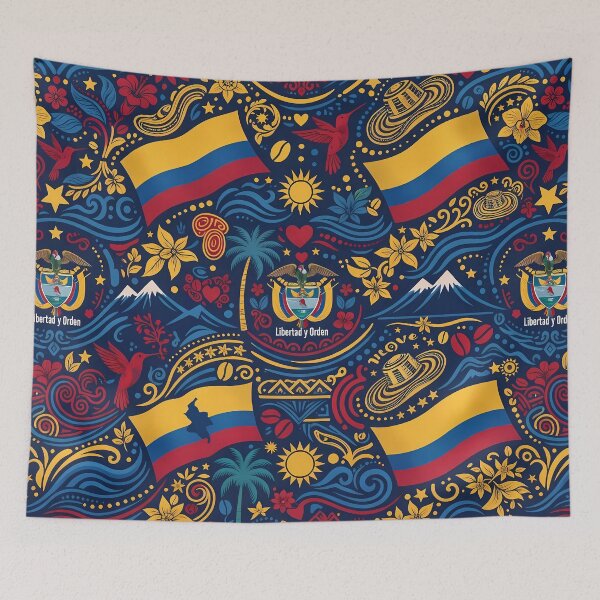 Item preview, Arepas Vibrant Colombian Folk Art Tropical Floral Pattern designed and sold by ART ATTACK ZONE.