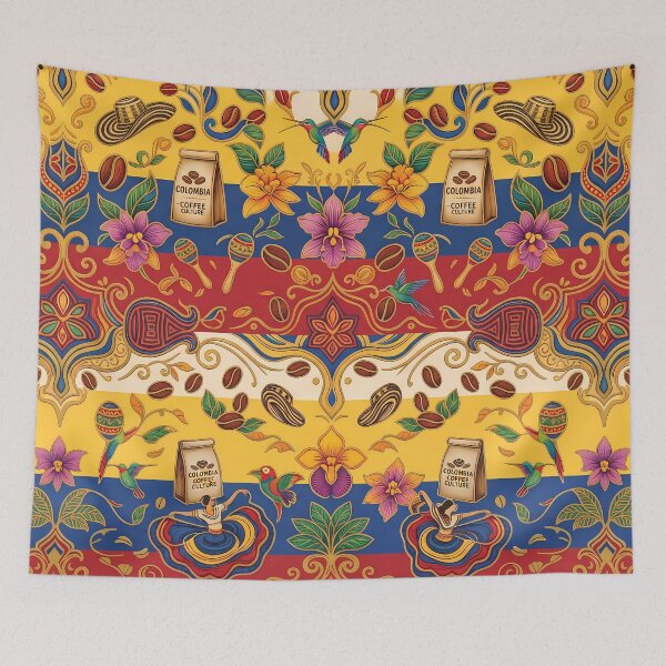 Item preview, Biodiversity Vibrant Colombian Folk Art Tropical Floral Pattern designed and sold by ART ATTACK ZONE.