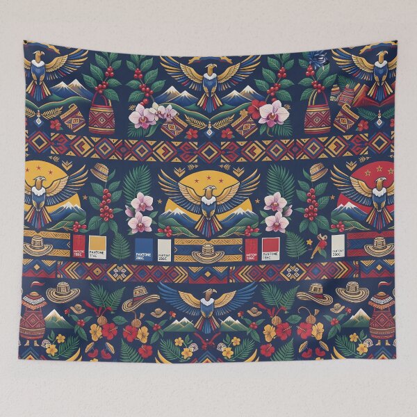 Item preview, Amazon Vibrant Colombian Folk Art Tropical Floral Pattern designed and sold by ART ATTACK ZONE.
