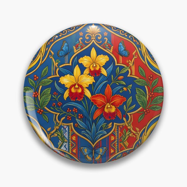Item preview, Carnival Vibrant Colombian Folk Art Tropical Floral Pattern designed and sold by ART ATTACK ZONE.