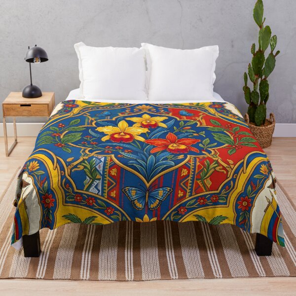 Item preview, Carnival Vibrant Colombian Folk Art Tropical Floral Pattern designed and sold by ART ATTACK ZONE.