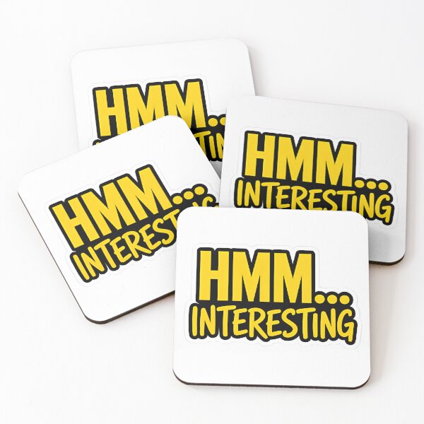 Item preview, HMM INTERESTING Funny Typography Quote Sticker designed and sold by Khokha80.