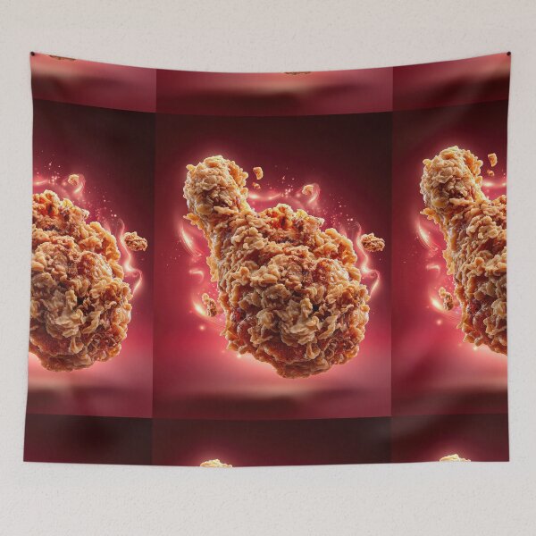 Item preview, Golden Crispy Fried Chicken Drumstick | Crunchy Food Art | Crispy Comfort Food Illustration designed and sold by Grafititee.