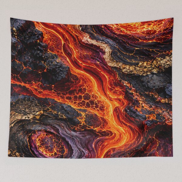 Item preview, Abstract Volcanic Eruption Close Up Lava River designed and sold by SassyArtistry.
