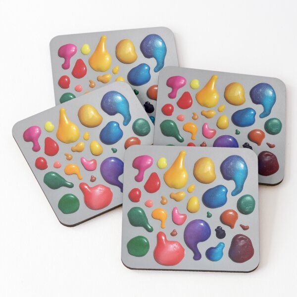 Item preview, Vibrant 3D Paint Blobs on Gray Background designed and sold by Ingorgia Studio.