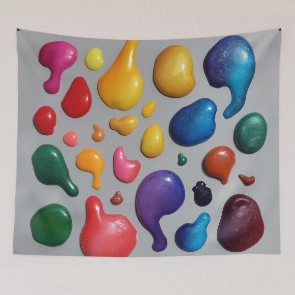 Item preview, Vibrant 3D Paint Blobs on Gray Background designed and sold by Ingorgia Studio.