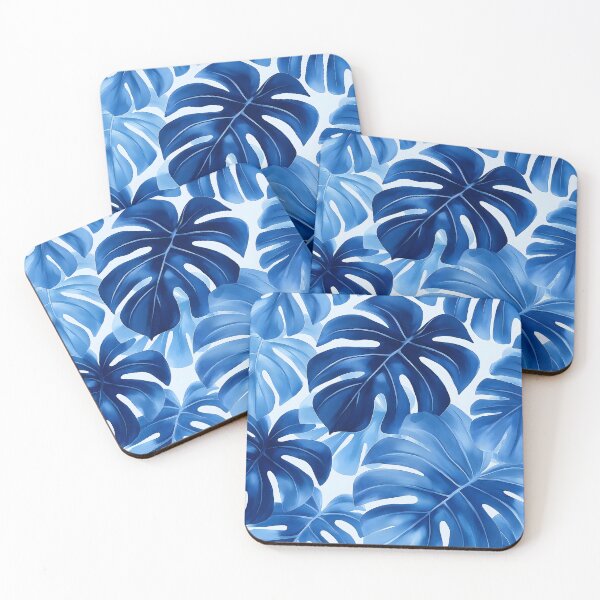 Item preview, Blue Tropical Monstera Leaves Pattern designed and sold by 247GiftsbyTina.