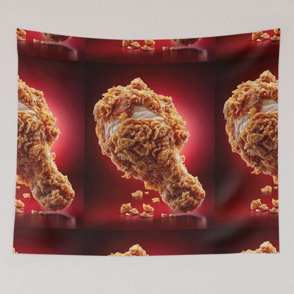 Item preview, Golden Crispy Fried Chicken Drumstick | Crunchy Food Art | Crispy Comfort Food Illustration designed and sold by Grafititee.