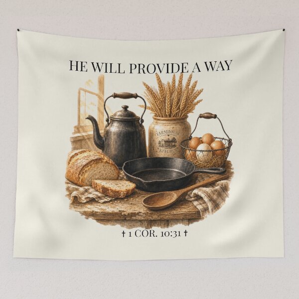 Item preview, Jesus Will Provide A Way Scripture Art designed and sold by Rosie's Wildflower Boutique.