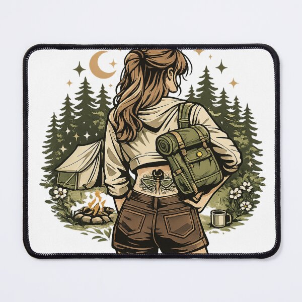 Item preview, Solo Female Camper Under Moonlight designed and sold by TorqueTheoryLab.