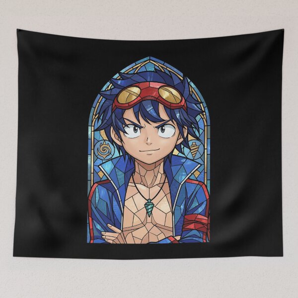 Item preview, Simon Gurren Lagann Stained Glass Spiral Hero Portrait designed and sold by mildaclairmo.