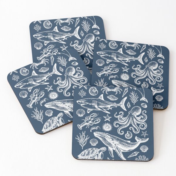 Item preview, Ocean Creatures Vintage Style Ocean Life designed and sold by aponwao.