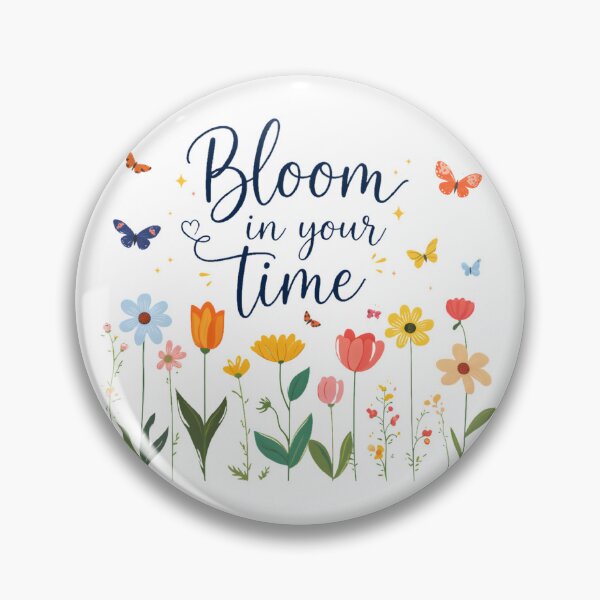 Item preview, Bloom in Your Time | Inspirational Floral Quote with Butterflies designed and sold by innerfaith.