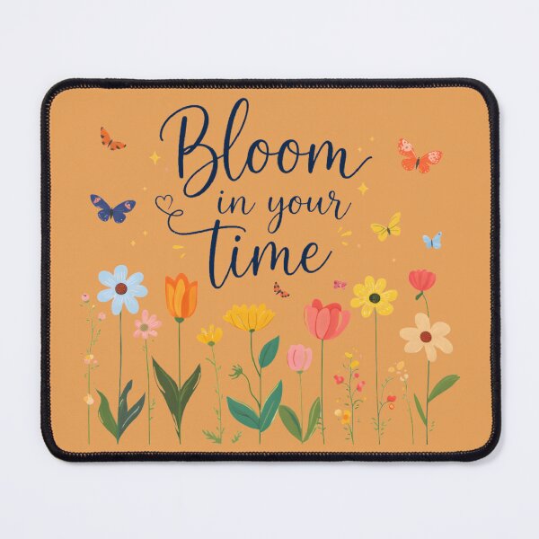 Item preview, Bloom in Your Time | Inspirational Floral Quote with Butterflies designed and sold by InnerFaith.