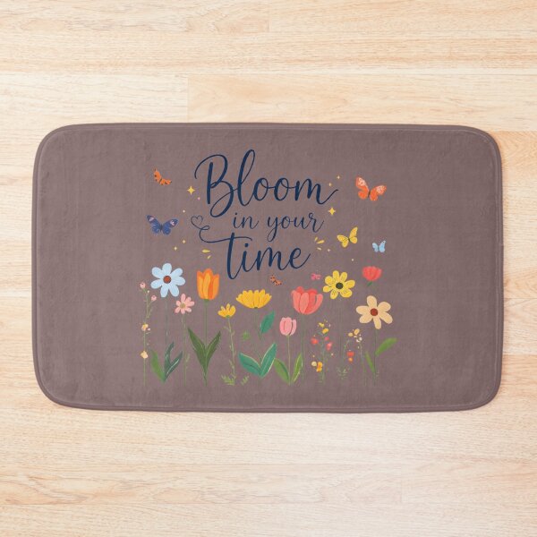 Item preview, Bloom in Your Time | Inspirational Floral Quote with Butterflies designed and sold by InnerFaith.