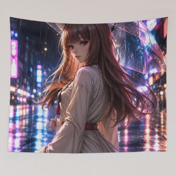 Item preview, Holo Spice and Wolf Neon Rainy City designed and sold by mildaclairmo.