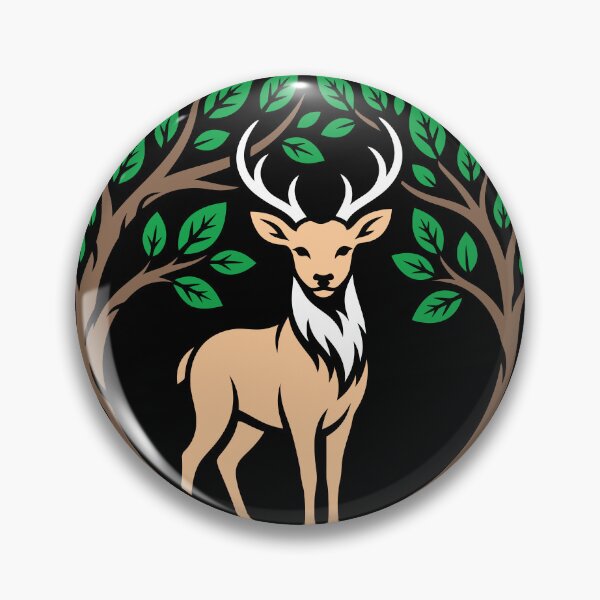 Item preview, Majestic Stag Forest Wreath Solid Block Illustration designed and sold by ZUMERI.