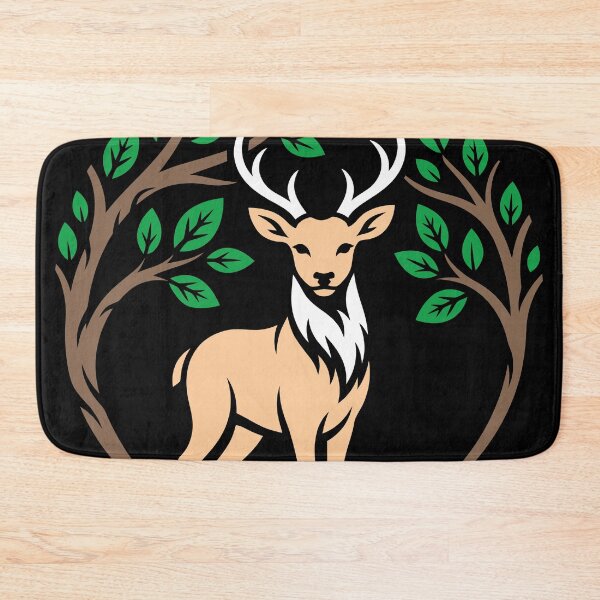 Item preview, Majestic Stag Forest Wreath Solid Block Illustration designed and sold by ZUMERI.