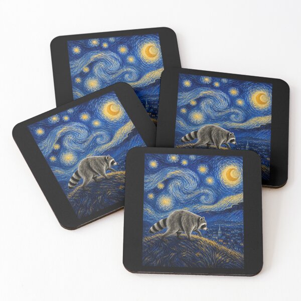 Item preview, Jimothy Raccoon Starry Night Van Gogh Art Seattle Meme designed and sold by sentfromemily.