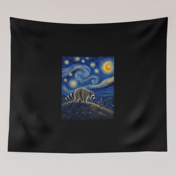 Item preview, Jimothy Raccoon Starry Night Van Gogh Art Seattle Meme designed and sold by sentfromemily.