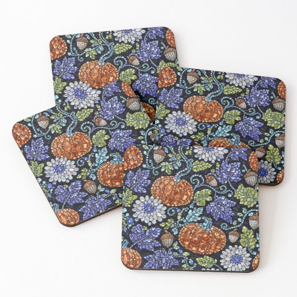 Item preview, Jeweled Autumn Pumpkin Garden Pattern designed and sold by RoPrincess.