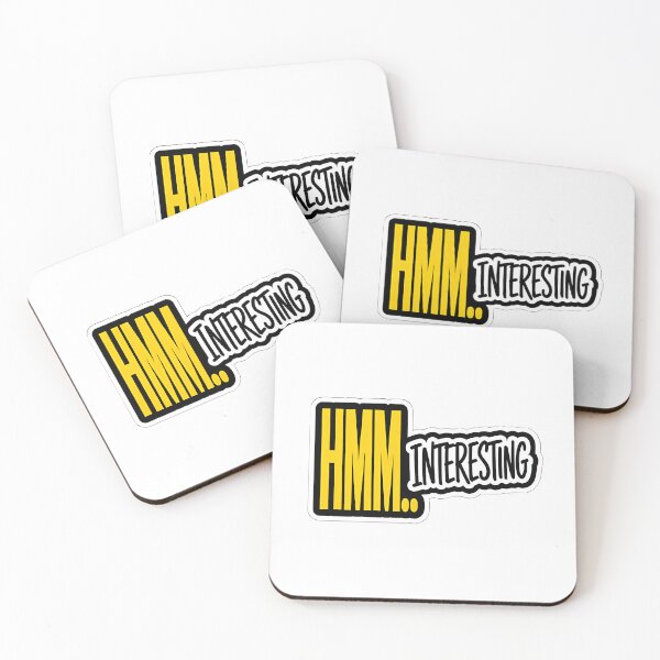 Item preview, HMM INTERESTING Funny Typography Quote Sticker designed and sold by Khokha80.