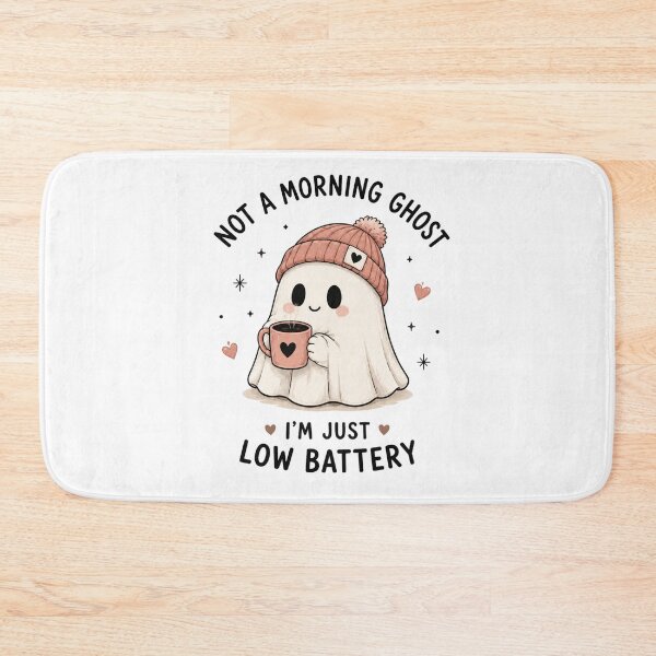 Item preview, Not a Morning Ghost, Just Low Battery – Cute Ghost Drinking Coffee Halloween Shirt designed and sold by 1234saad.
