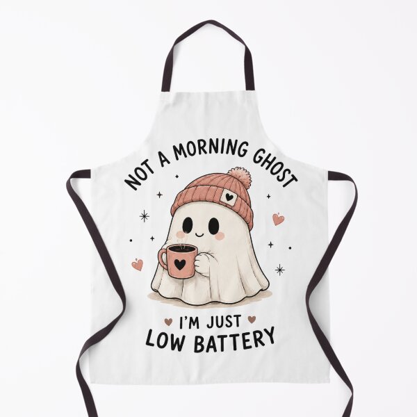 Item preview, Not a Morning Ghost, Just Low Battery – Cute Ghost Drinking Coffee Halloween Shirt designed and sold by 1234saad.