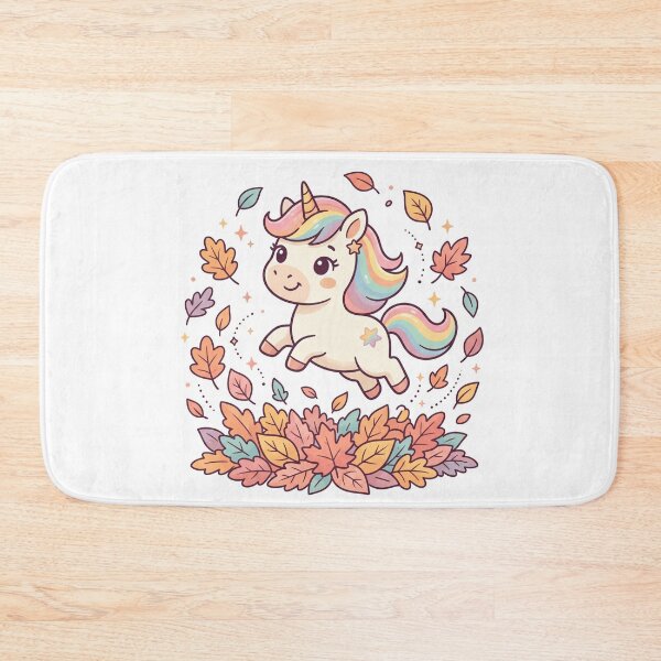 Item preview, Cute Magical Unicorn in the Autumn Leaves designed and sold by Orayah-Kids.