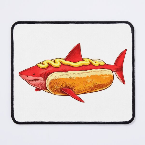 Item preview, Funny Shark Hot Dog Mustard Food Mashup Humor designed and sold by first-shirt ⭐ ⭐ ⭐ ⭐ ⭐.