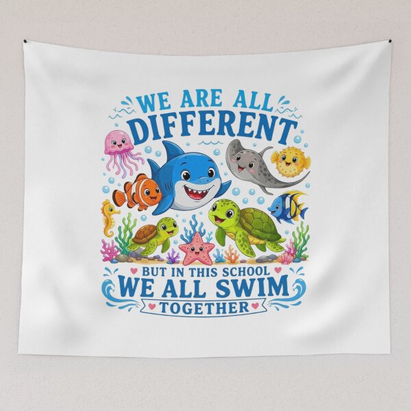 Item preview, Back To School We All Swim Together Cute Ocean Fish designed and sold by DamianRoy88.