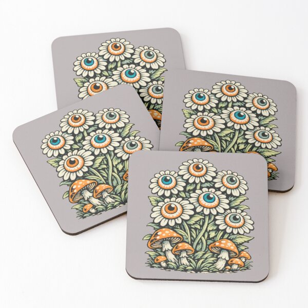 Item preview, Psychedelic Eyeball Flowers and Mushrooms  designed and sold by darametzgerart.