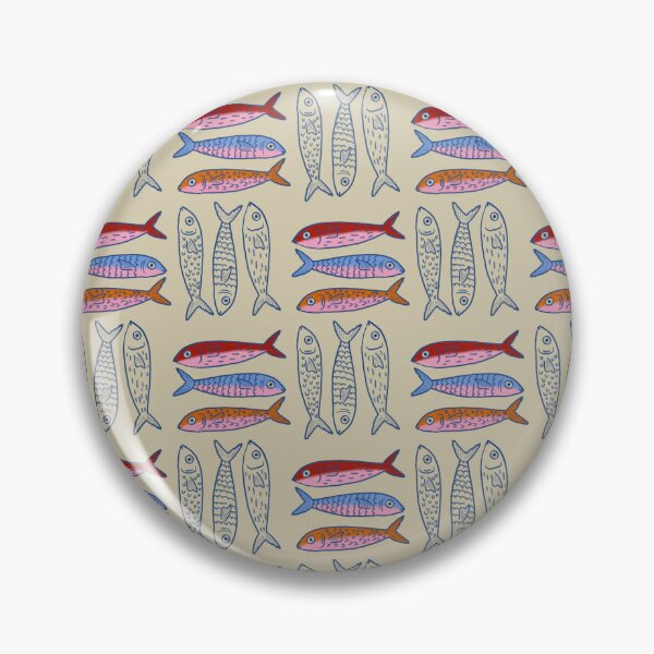 Item preview, Colorful Sardines Vintage Coastal Seamless Pattern designed and sold by Pop & Punch.
