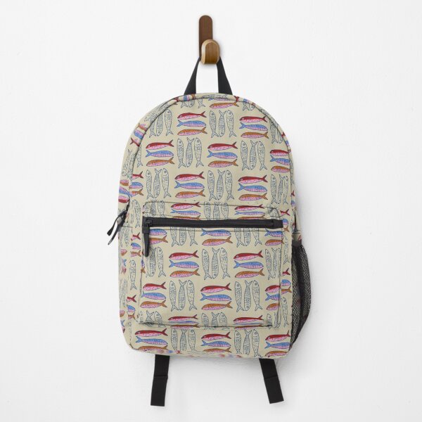 Item preview, Colorful Sardines Vintage Coastal Seamless Pattern designed and sold by Pop & Punch.