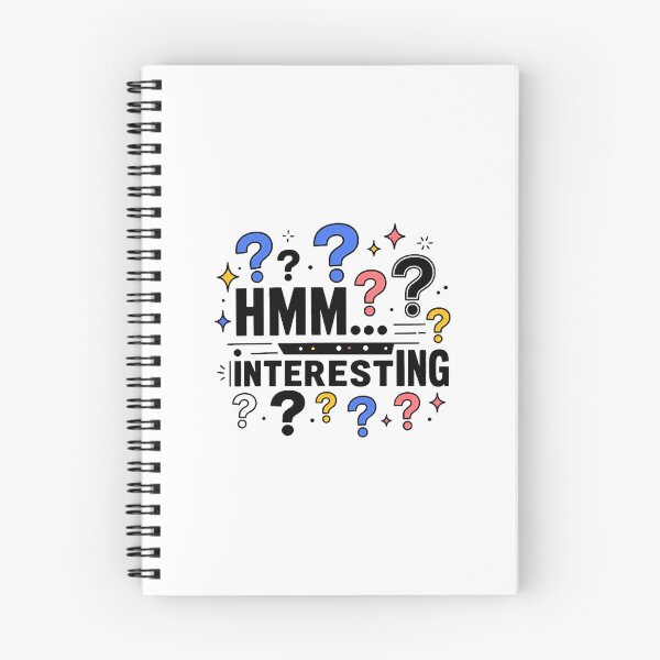 Item preview, HMM INTERESTING Funny Typography Quote Sticker designed and sold by Khokha80.