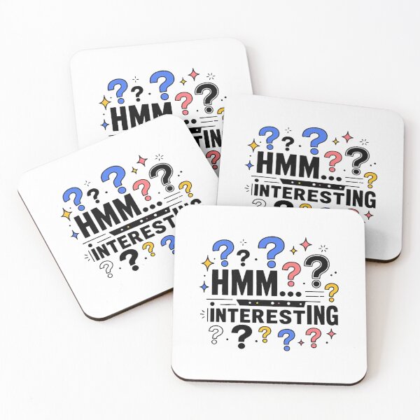 Item preview, HMM INTERESTING Funny Typography Quote Sticker designed and sold by Khokha80.